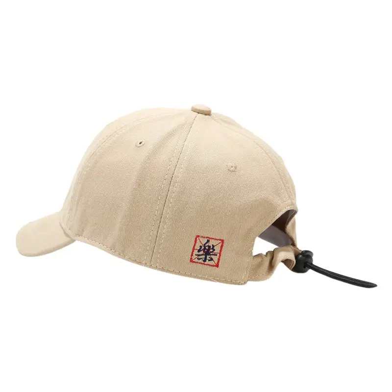 Gray Retro Japanese Style Baseball Cap with Leather Label