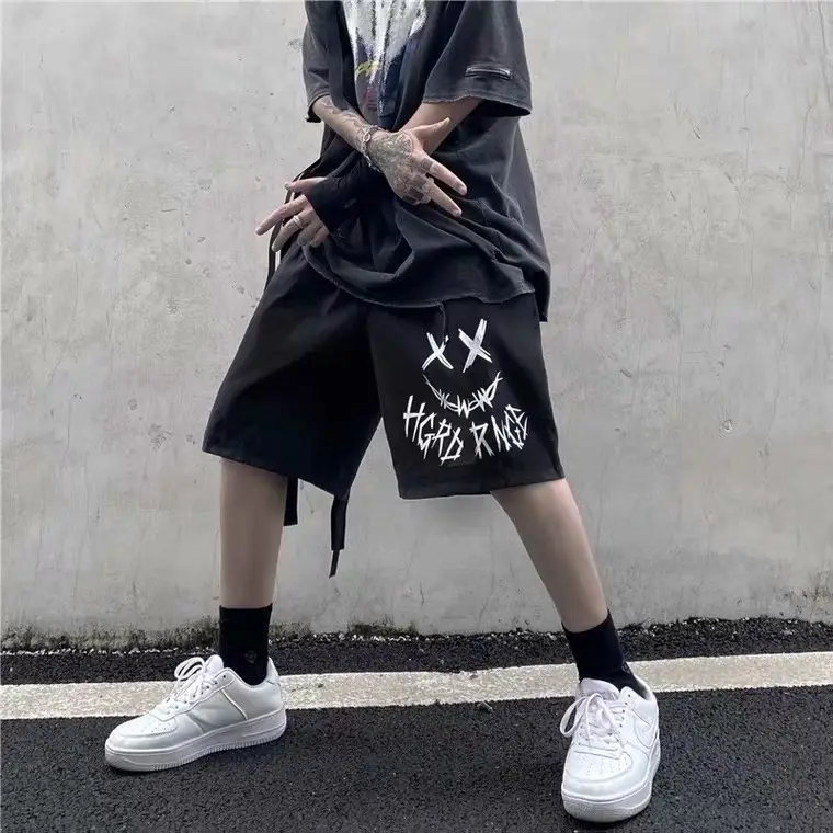 Men Loose Straight Graphite Print Shorts 2021 - Image 3