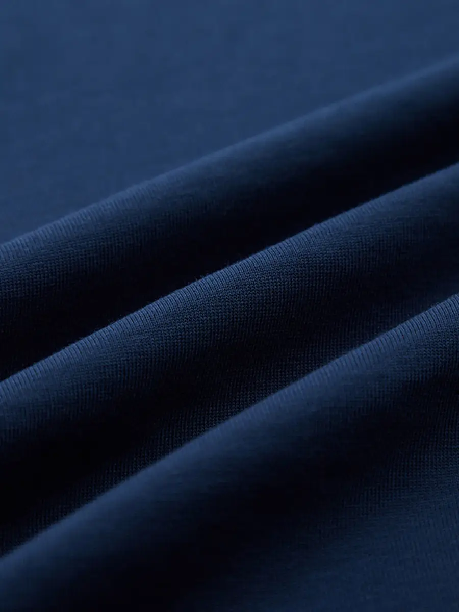 Men Heavy Cotton T-Shirt Navy Blue Solid Color - Image 7