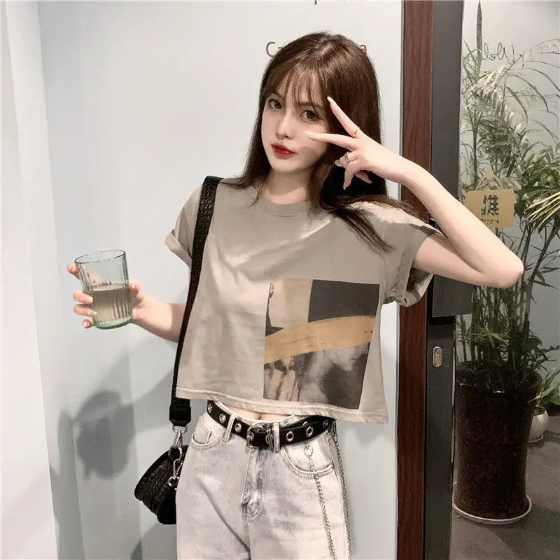 Women Short Sleeve T-Shirt 2025 Summer Loose Fit - Image 5