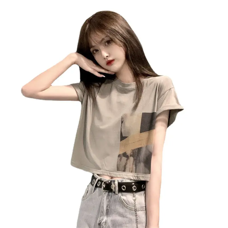 Women Short Sleeve T-Shirt 2025 Summer Loose Fit - Image 7