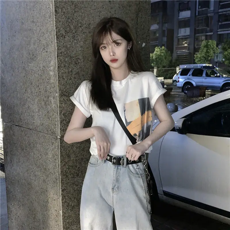 Women Short Sleeve T-Shirt 2025 Summer Loose Fit — feature 14