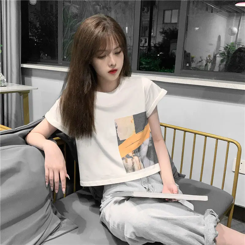 Women Short Sleeve T-Shirt 2025 Summer Loose Fit — feature 4