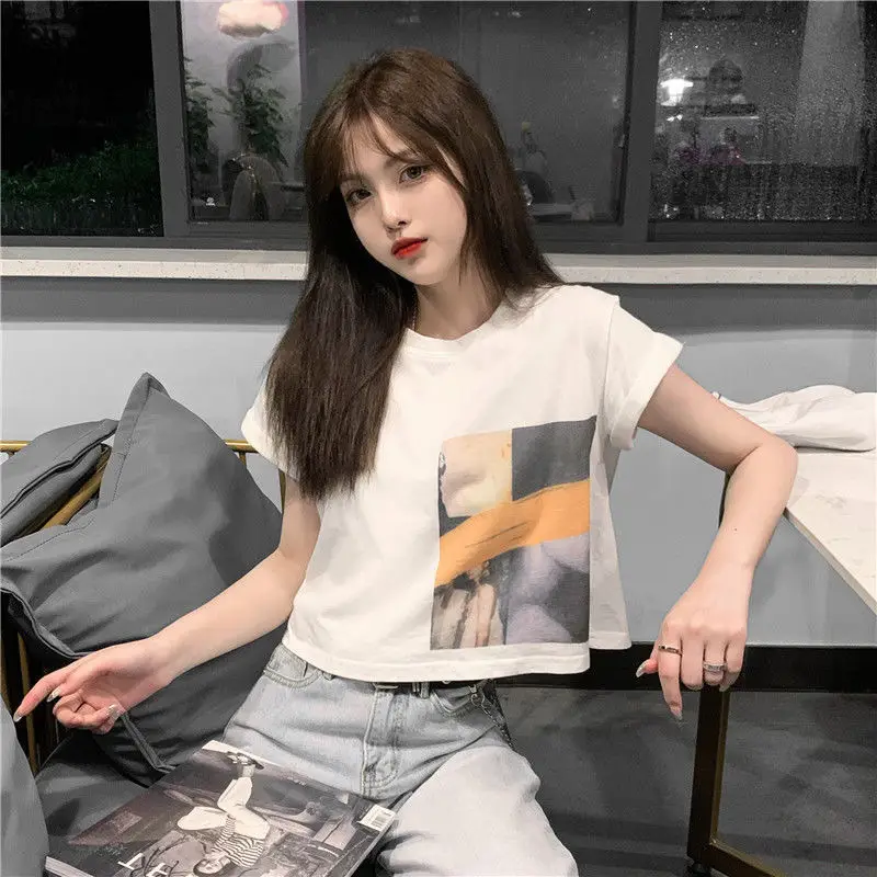 Women Short Sleeve T-Shirt 2025 Summer Loose Fit — feature 5