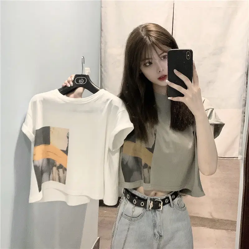 Women Short Sleeve T-Shirt 2025 Summer Loose Fit — feature 9