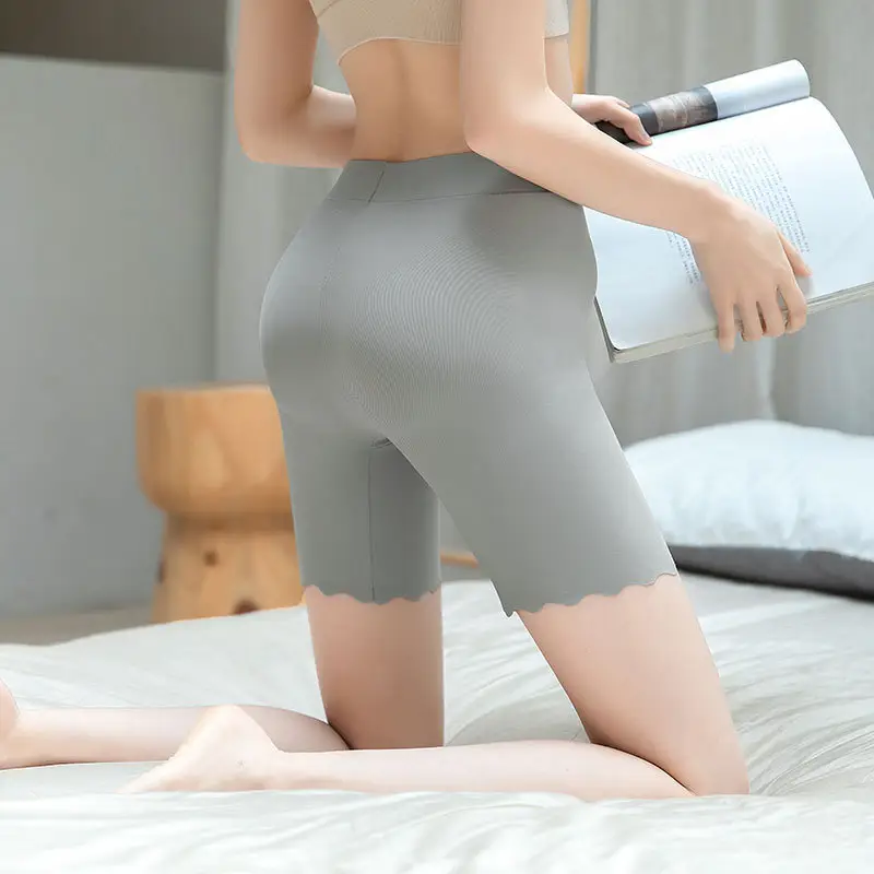 Plus Size Women's Gray Ice Silk Seamless Leggings - Image 6