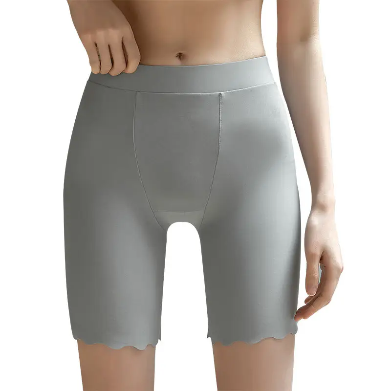 Plus Size Women's Gray Ice Silk Seamless Leggings - Image 9