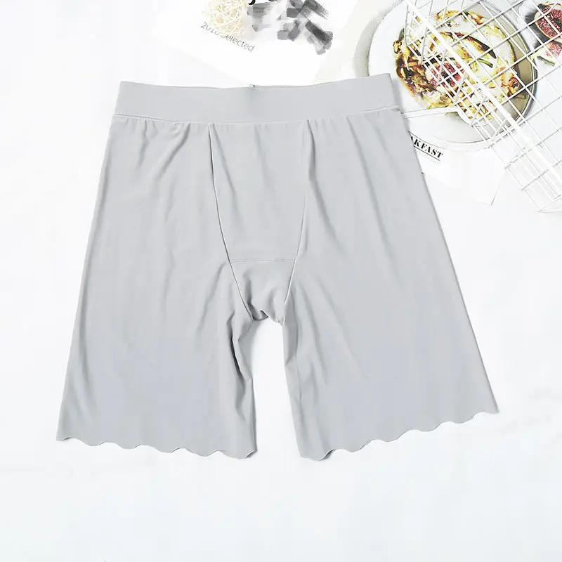 Plus Size Women's Gray Ice Silk Seamless Leggings - Image 2