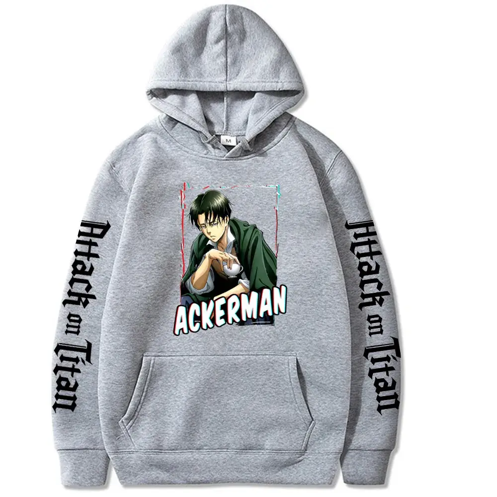Cross-Border Attack on Titan Hoodie Black Youth Casual - Image 4