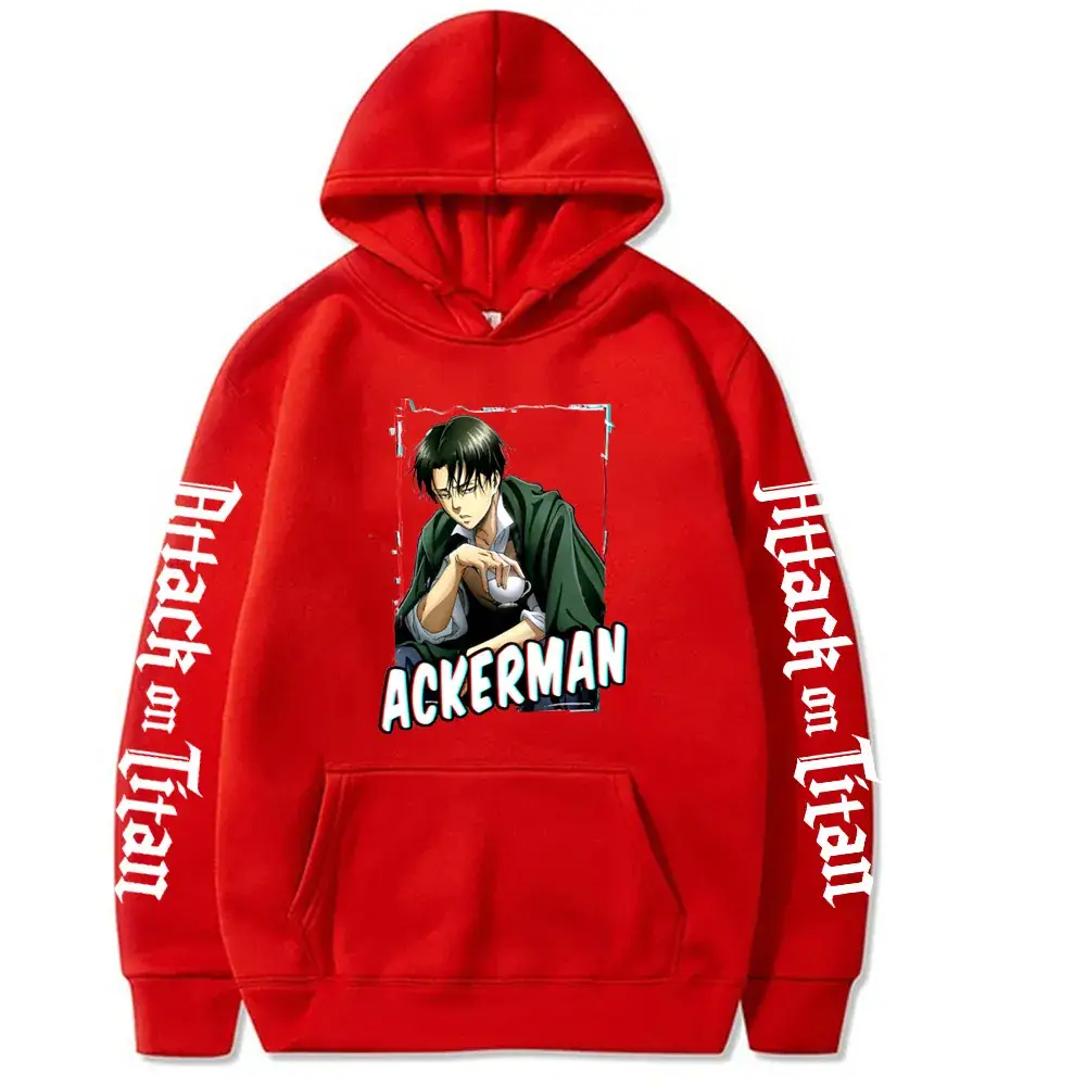 Cross-Border Attack on Titan Hoodie Black Youth Casual - Image 3