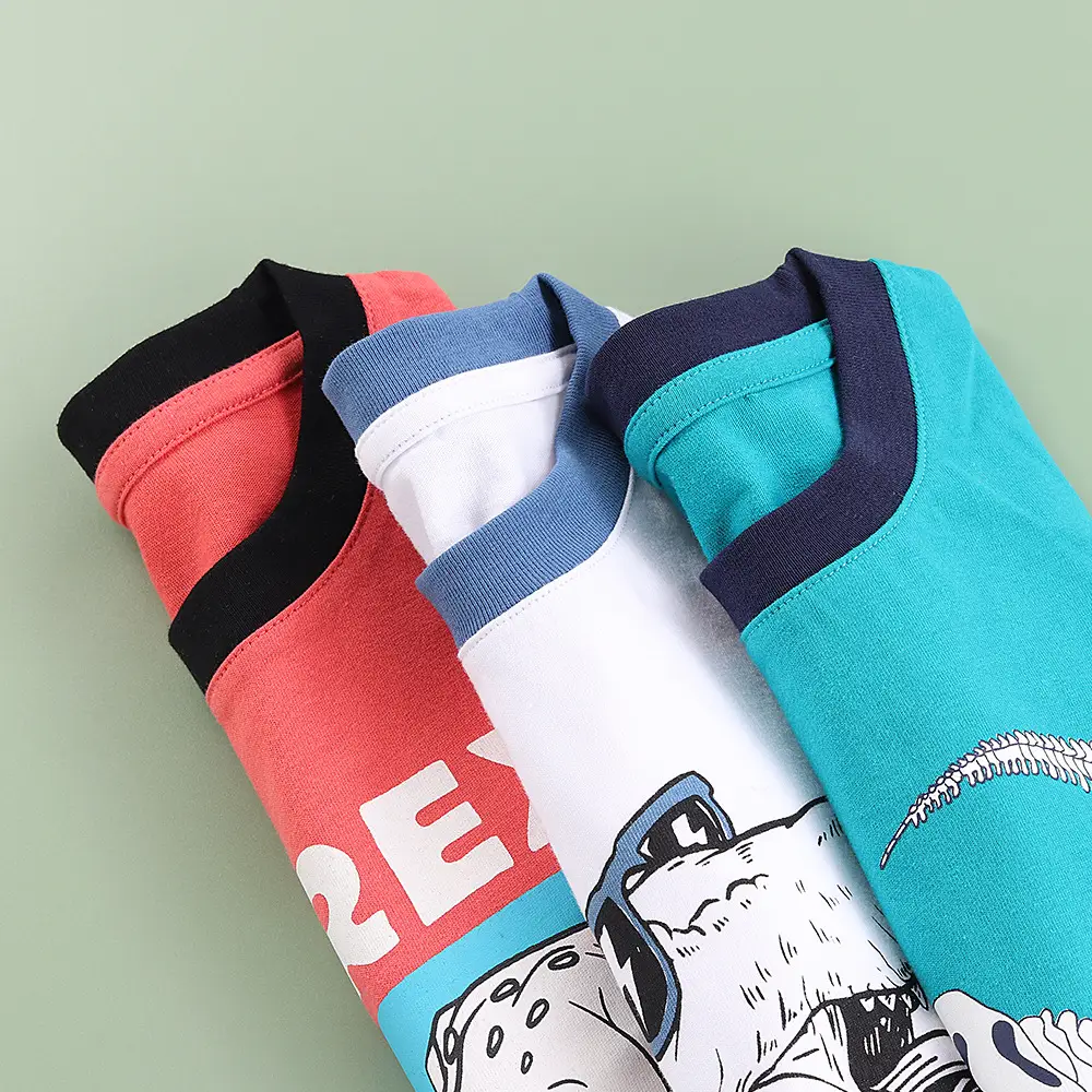 Kids Dinosaur Short Sleeve T-Shirt Shorts Set Turquoise - Image 10