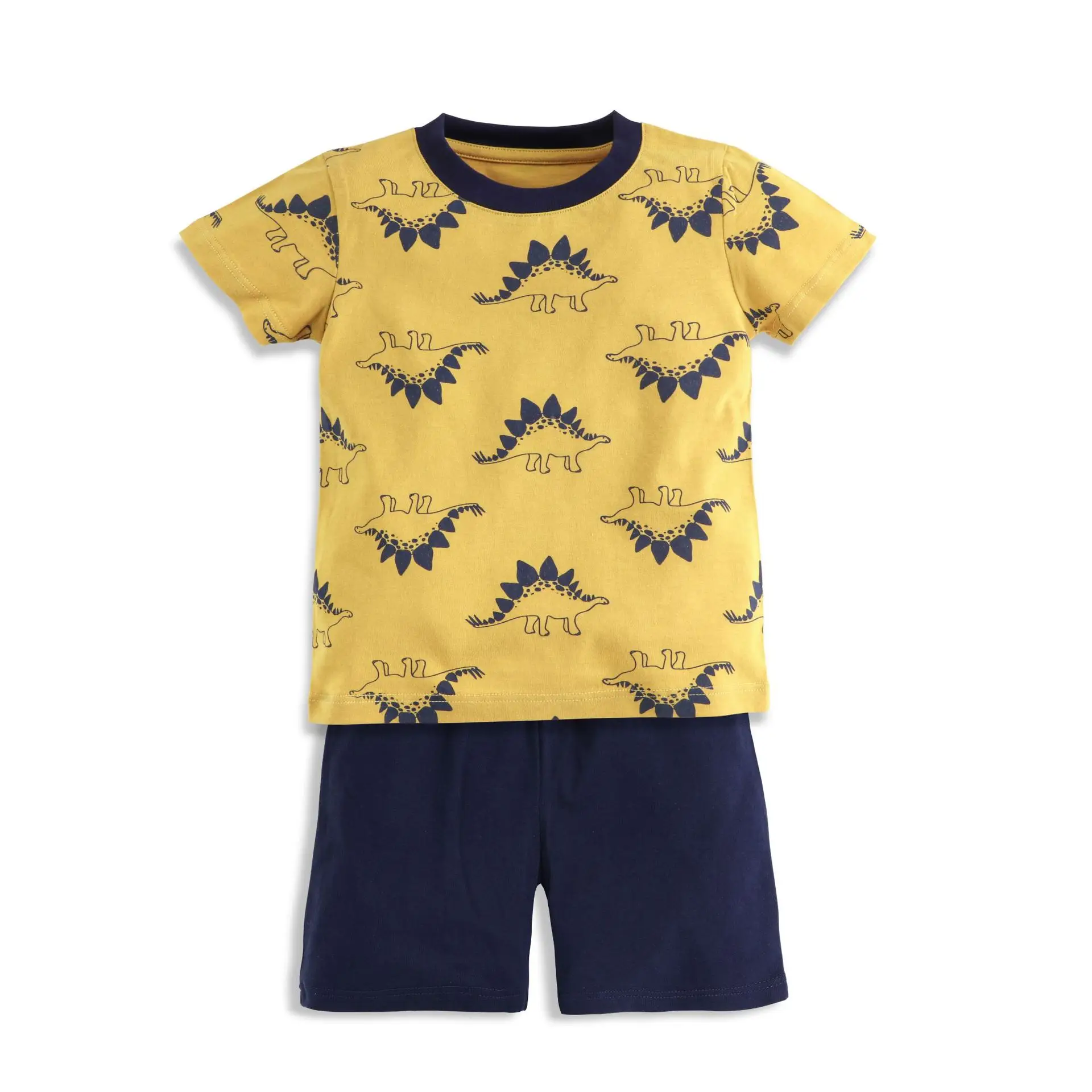 Kids Dinosaur Short Sleeve T-Shirt Shorts Set Turquoise - Image 2
