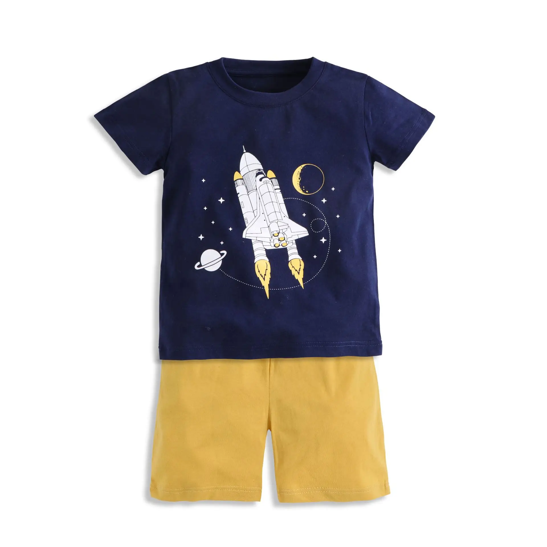 Kids Dinosaur Short Sleeve T-Shirt Shorts Set Turquoise - Image 6