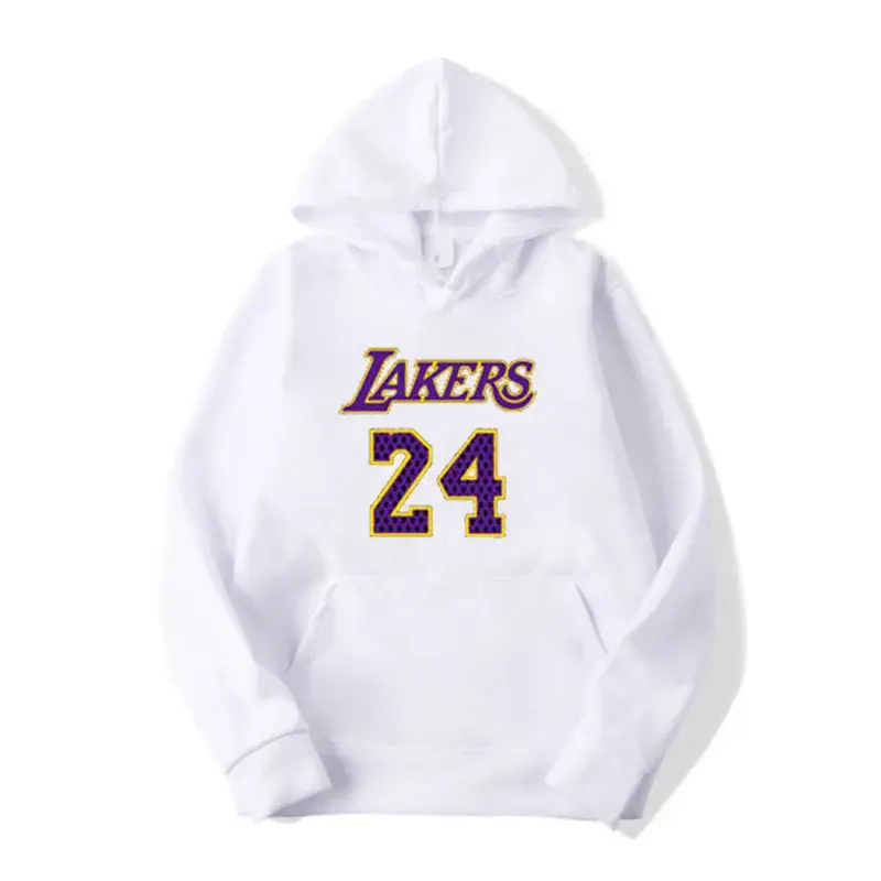New Men's White Lakers 24 Hoodie Large - Image 7