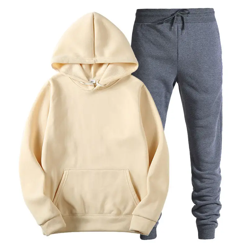 Men Red Hooded Sweatshirt Set Orange Hoodie Pants - Image 19
