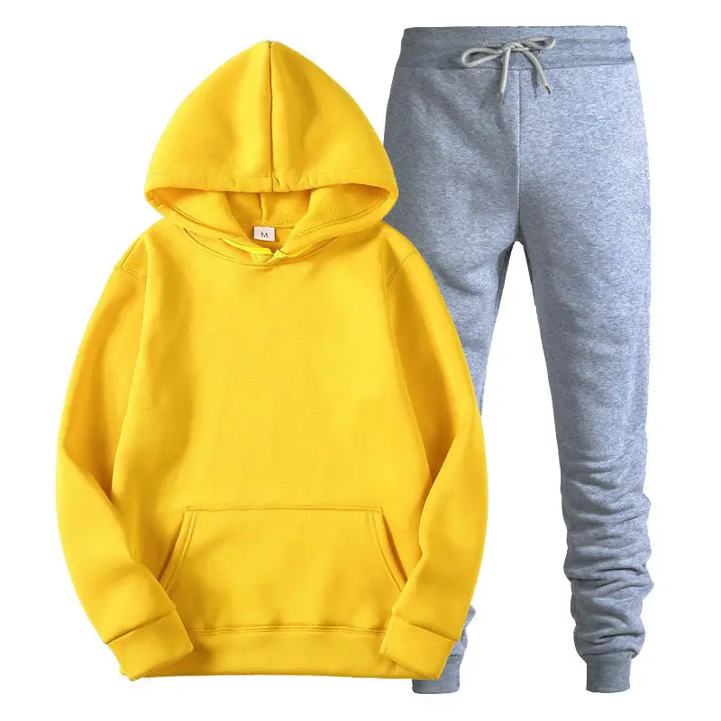 Men Red Hooded Sweatshirt Set Orange Hoodie Pants - Image 28