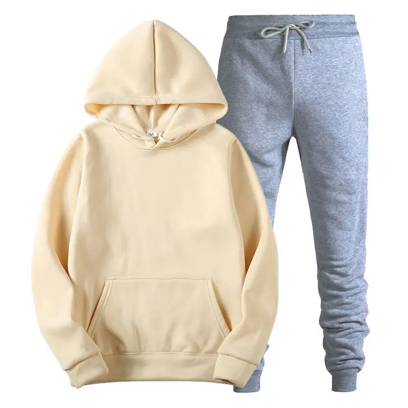 Men Red Hooded Sweatshirt Set Orange Hoodie Pants - Image 29