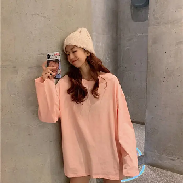 Orange Long Sleeve T-Shirt for Women Large 2025