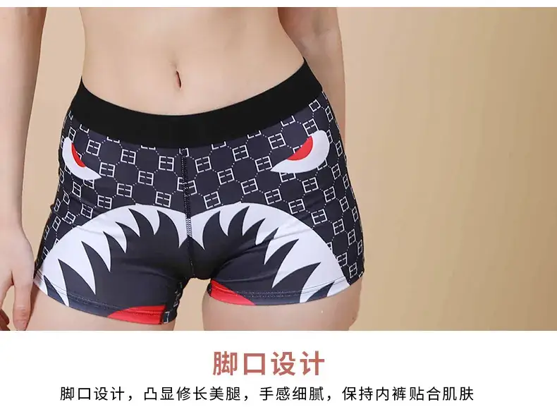 Red Thin Cup Sports Bra with Black Manga Print — feature 15