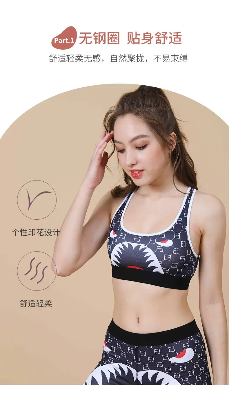 Red Thin Cup Sports Bra with Black Manga Print — feature 3