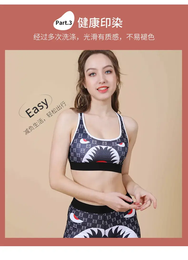 Red Thin Cup Sports Bra with Black Manga Print — feature 5