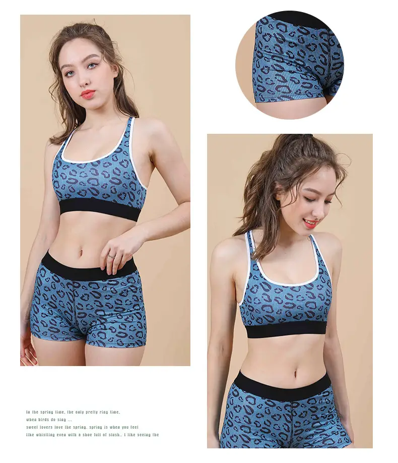 New Leopard Print Sports Bra Underwear Women's One-piece Bra Without Steel Rim Running Sports Vest Sexy Girl's Underwear — feature 11