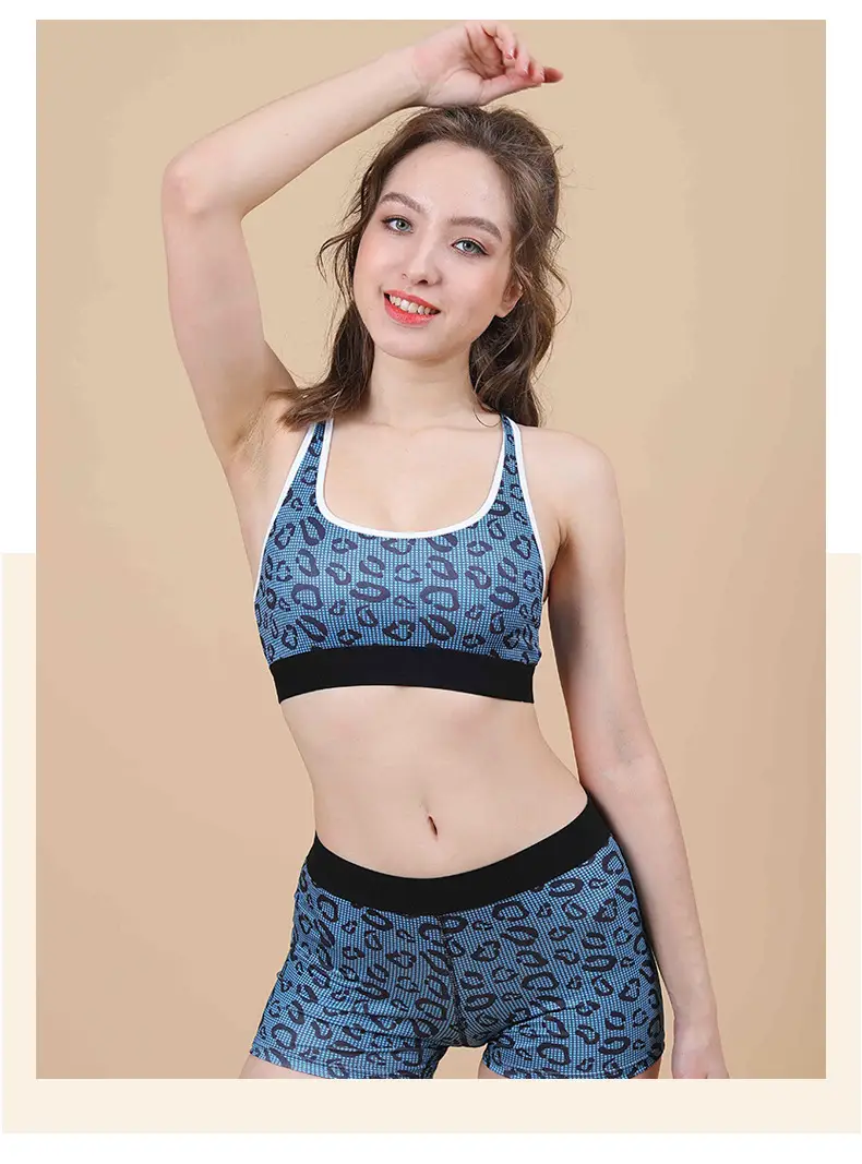 New Leopard Print Sports Bra Underwear Women's One-piece Bra Without Steel Rim Running Sports Vest Sexy Girl's Underwear — feature 14