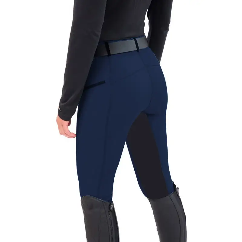 2024 Equestrian Slim Fit Stretch Splicing Pants White Black