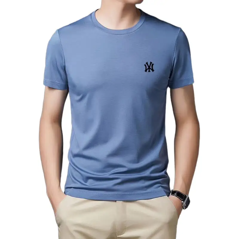 Men's Green New Tencel Cotton Short Sleeve T-Shirt