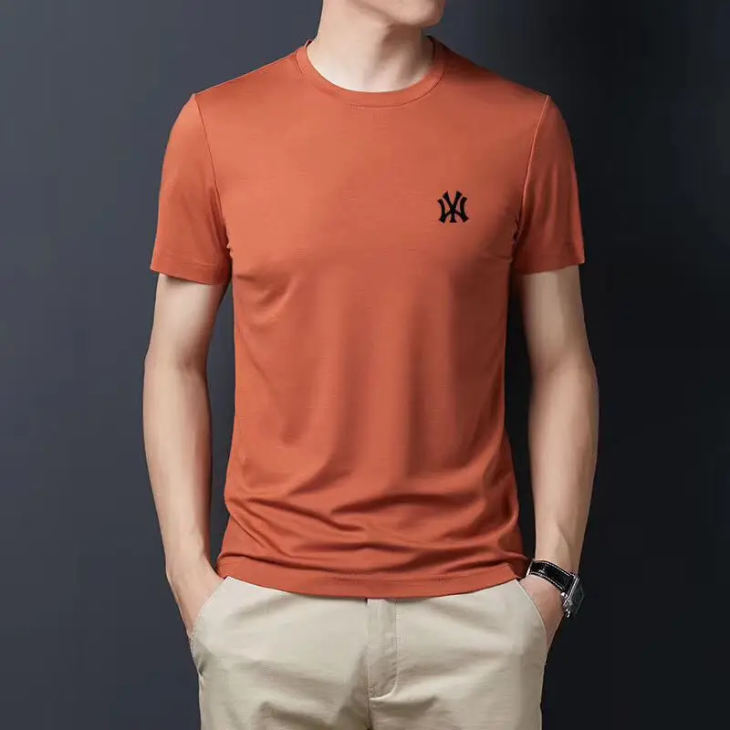 Men's Green New Tencel Cotton Short Sleeve T-Shirt