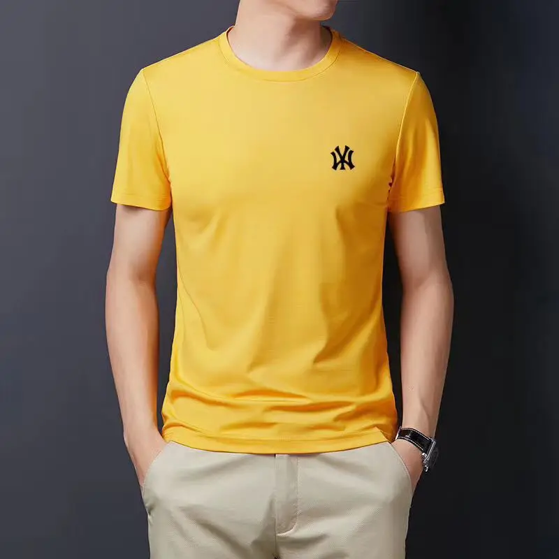 Men's Green New Tencel Cotton Short Sleeve T-Shirt