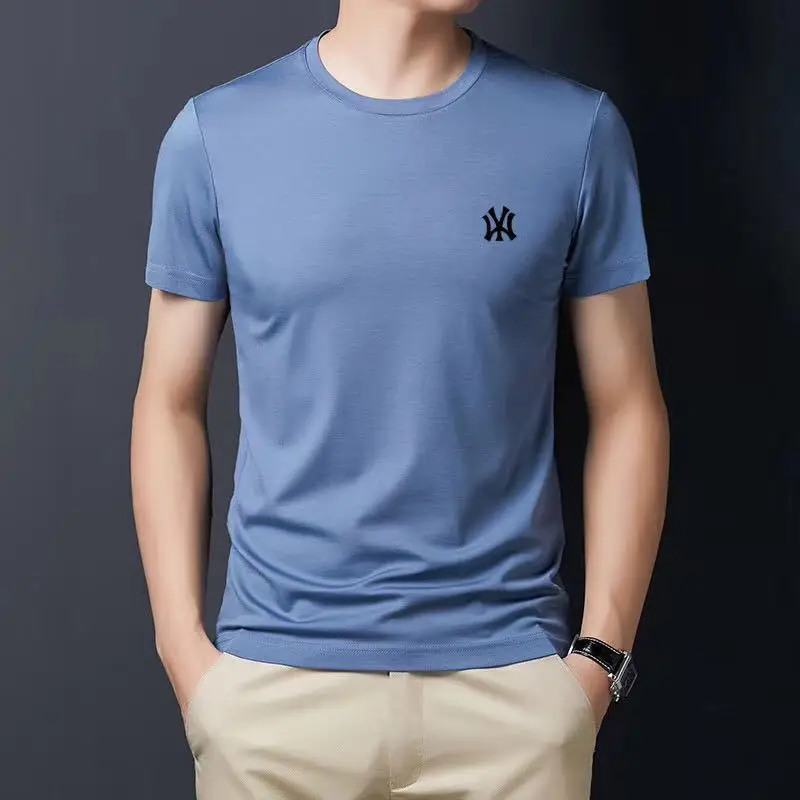 Men's Green New Tencel Cotton Short Sleeve T-Shirt