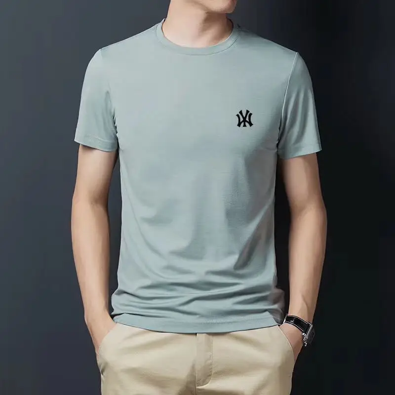 Men's Green New Tencel Cotton Short Sleeve T-Shirt