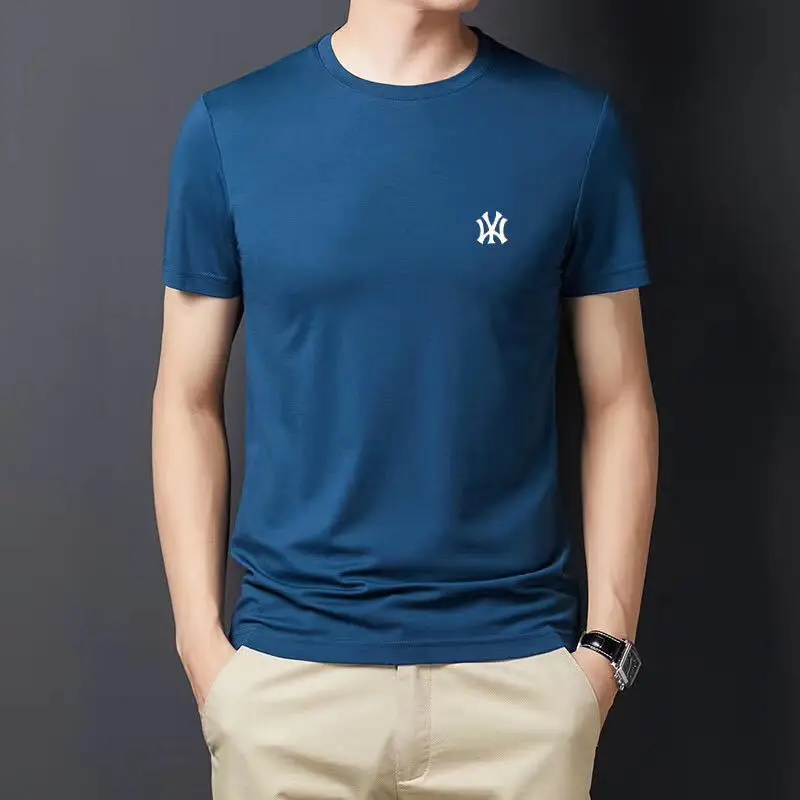 Men's Green New Tencel Cotton Short Sleeve T-Shirt
