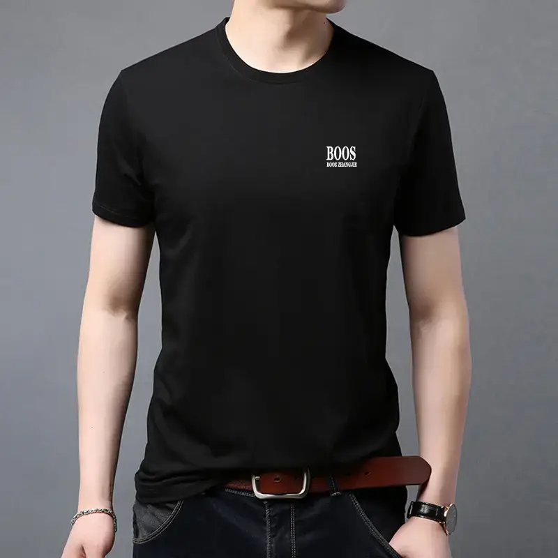 Men's White Boos Graphic Cotton T-Shirt Short Sleeve