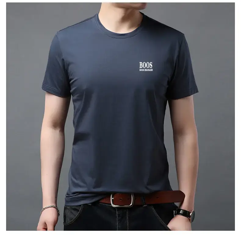 Men's White Boos Graphic Cotton T-Shirt Short Sleeve