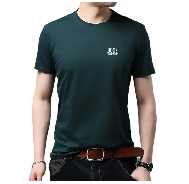 Men's White Boos Graphic Cotton T-Shirt Short Sleeve
