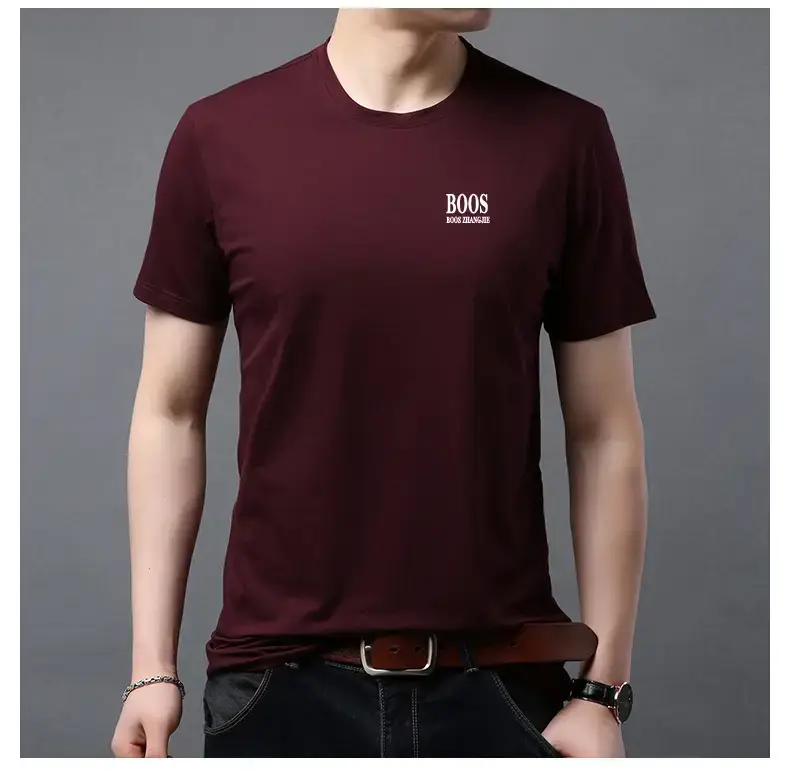 Men's White Boos Graphic Cotton T-Shirt Short Sleeve