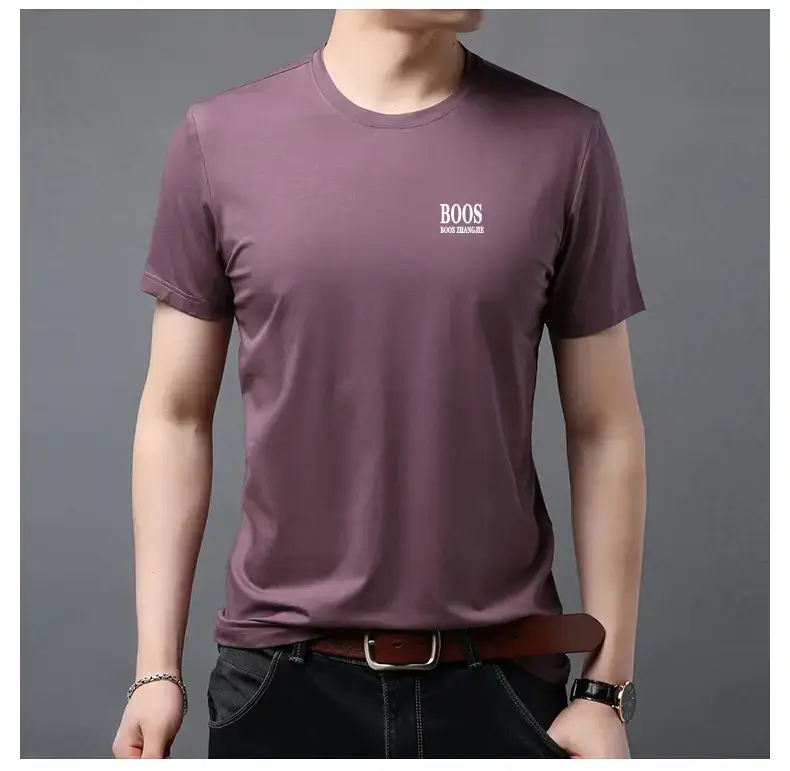 Men's White Boos Graphic Cotton T-Shirt Short Sleeve