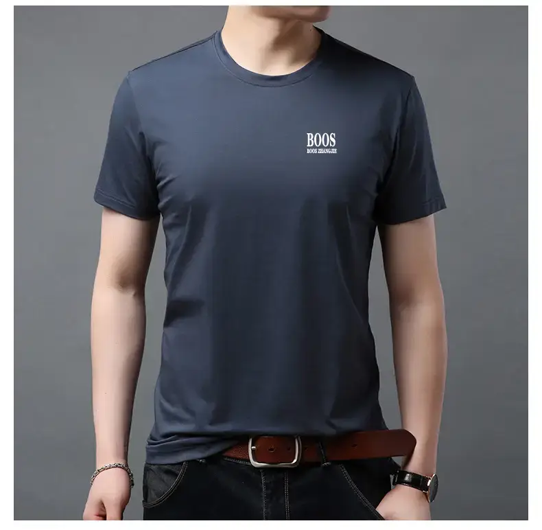 Men's White Boos Graphic Cotton T-Shirt Short Sleeve