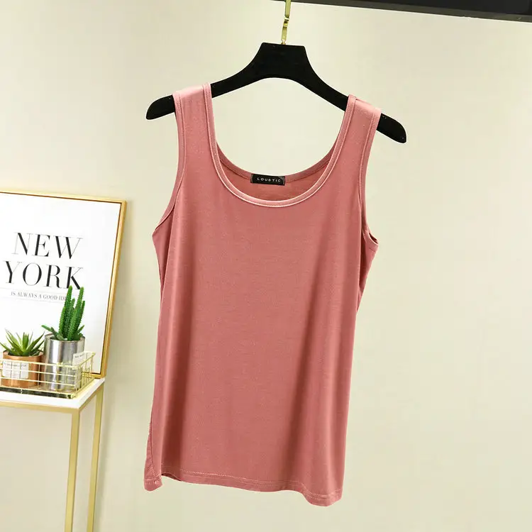 Women's Light Pink Cotton Vest Sling Base Plus Size - Image 12