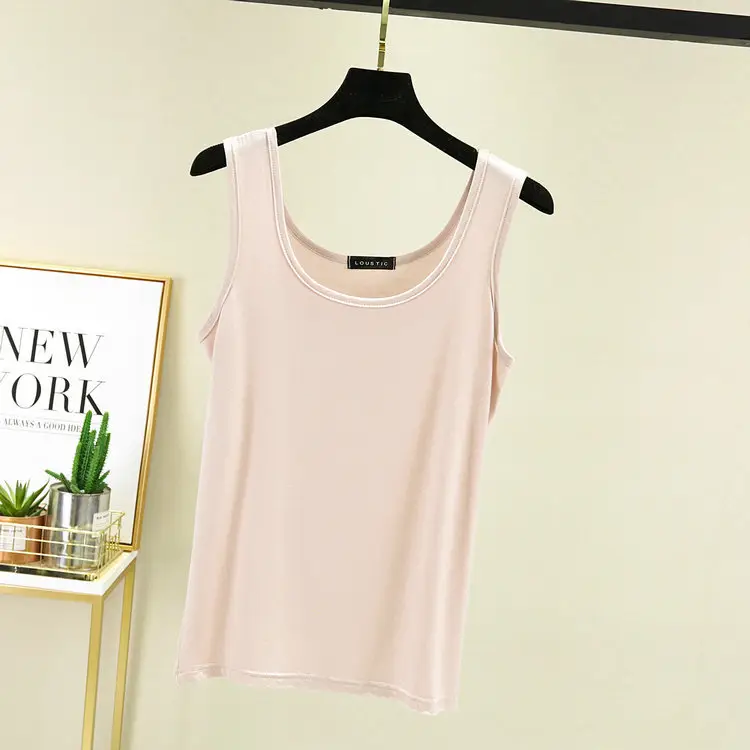 Women's Light Pink Cotton Vest Sling Base Plus Size - Image 13