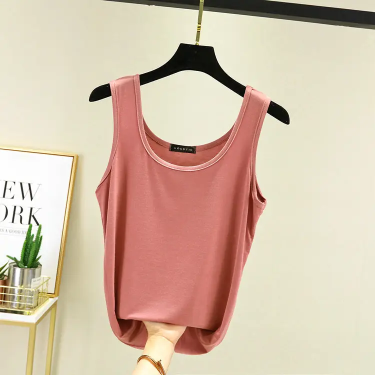 Women's Light Pink Cotton Vest Sling Base Plus Size - Image 10