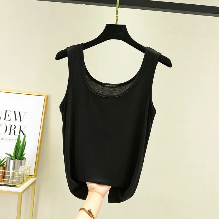 Women's Light Pink Cotton Vest Sling Base Plus Size - Image 2