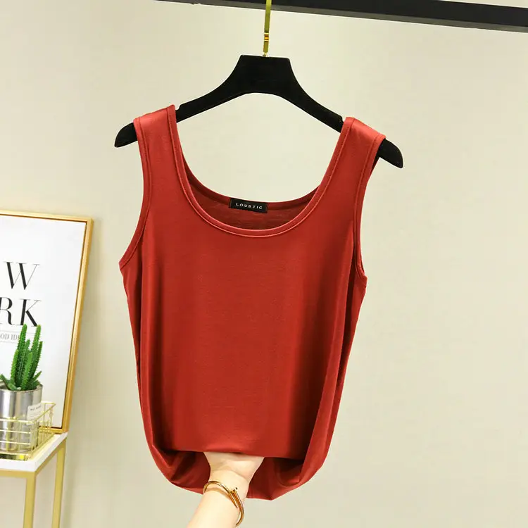 Women's Light Pink Cotton Vest Sling Base Plus Size - Image 3