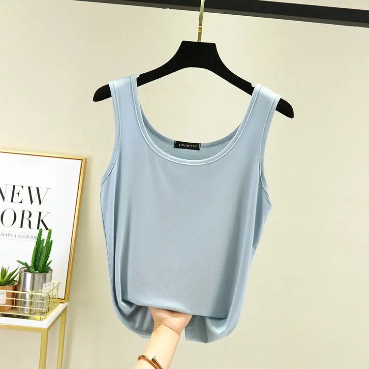 Women's Light Pink Cotton Vest Sling Base Plus Size - Image 4