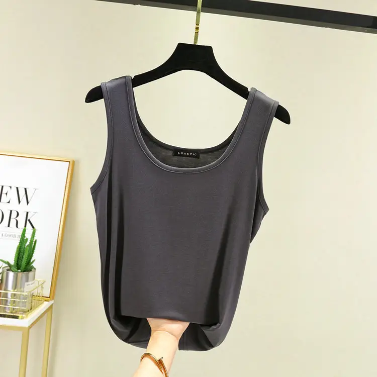 Women's Light Pink Cotton Vest Sling Base Plus Size - Image 5