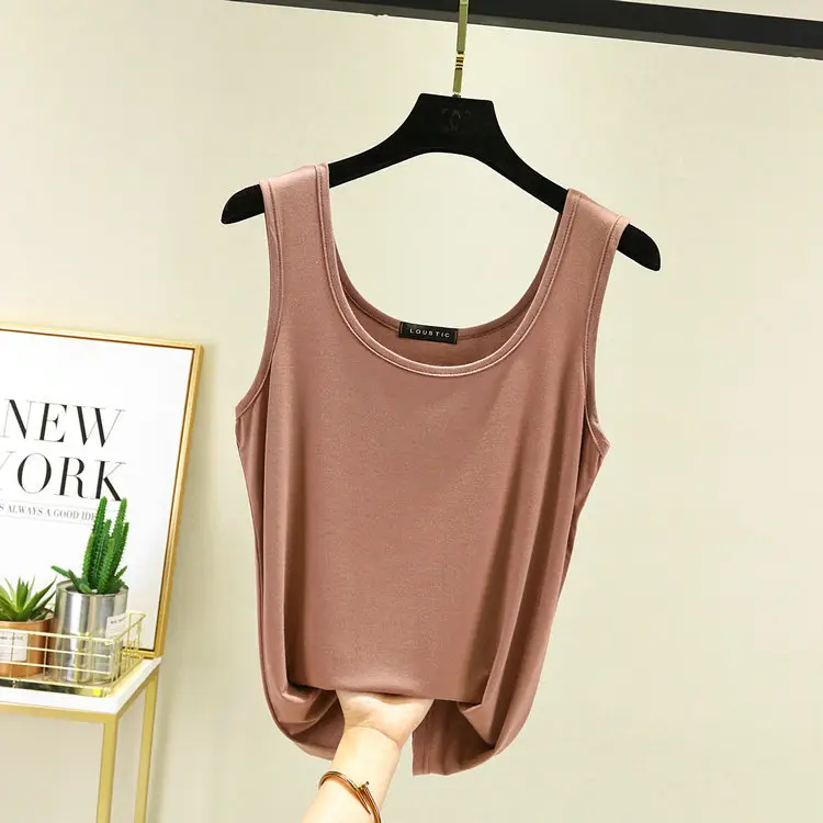 Women's Light Pink Cotton Vest Sling Base Plus Size - Image 7
