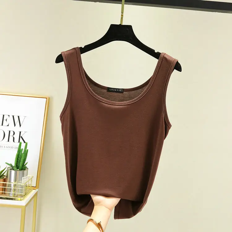 Women's Light Pink Cotton Vest Sling Base Plus Size - Image 8