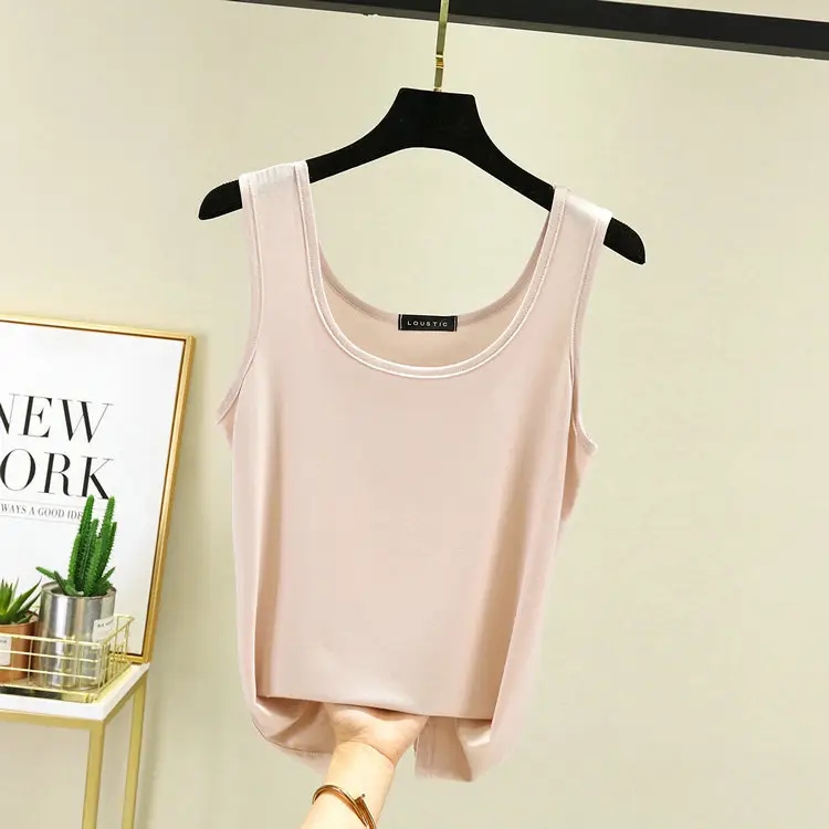 Women's Light Pink Cotton Vest Sling Base Plus Size - Image 9
